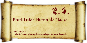 Martinko Honorátusz névjegykártya